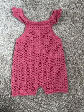 Zara Rose-Pink Knit Baby Romper